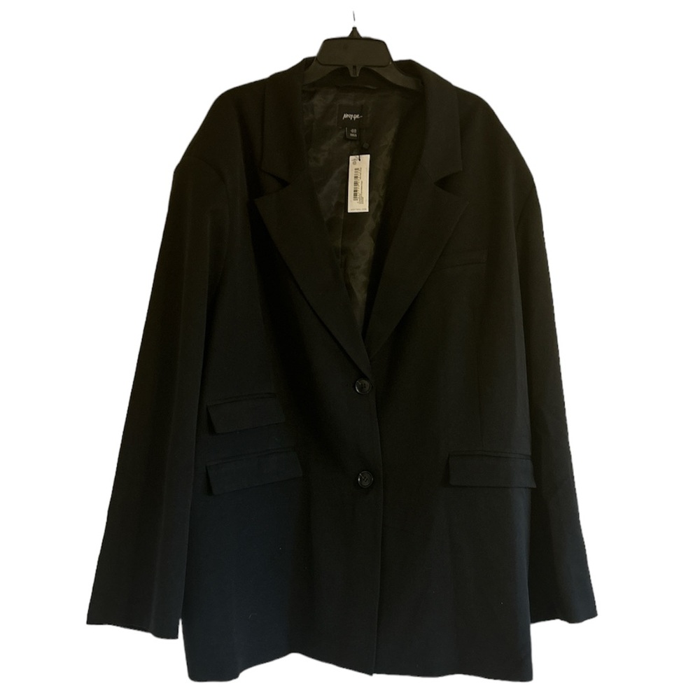 Nasty Gal single breasted black long sleeve button down size 22 blazer